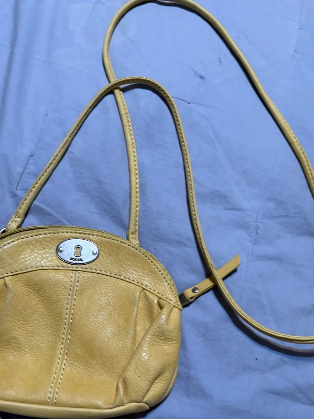 Fossil Yellow Leather Crossbody Purse